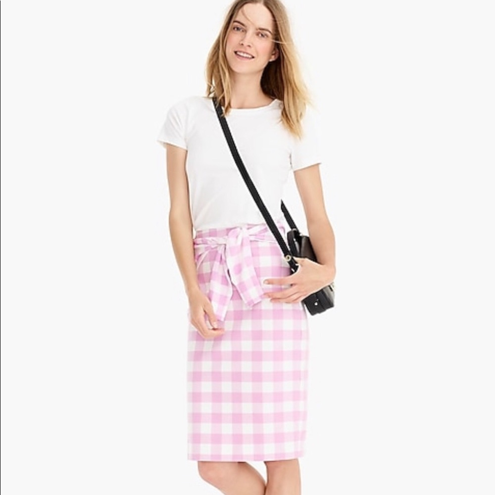 NWT 12 J.Crew Gingham Pencil skirt